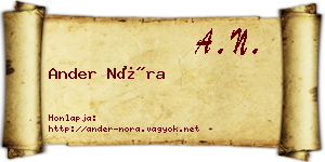 Ander Nóra névjegykártya